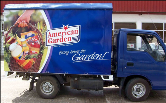 Truck wrap American Garden